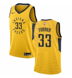 Youth Nike Indiana Pacers #33 Myles Turner Authentic Gold NBA Jersey Statement Edition