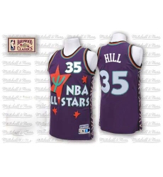 Men's Adidas Detroit Pistons #35 Grant Hill Swingman Purple 1995 All Star Throwback NBA Jersey