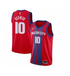 Youth Detroit Pistons #10 Dennis Rodman Swingman Red Basketball Jersey - 2019 20 City Edition