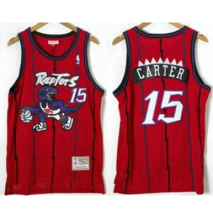 Men's Toronto Raptors #15 Vince Carter 1998-99 Red Hardwood Classics Soul Swingman Throwback Jersey