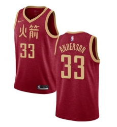 Men's Nike Houston Rockets #33 Ryan Anderson Swingman Red NBA Jersey - 2018 19 City Edition