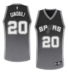Men's Adidas San Antonio Spurs #20 Manu Ginobili Authentic Black Resonate Fashion NBA Jersey