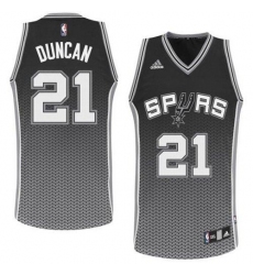 Men's Adidas San Antonio Spurs #21 Tim Duncan Swingman Black Resonate Fashion NBA Jersey