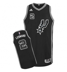 Youth Adidas San Antonio Spurs #2 Kawhi Leonard Authentic Black New Road NBA Jersey