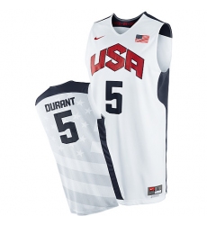Men's Nike Team USA #5 Kevin Durant Swingman White 2012 Olympics Basketball Jersey