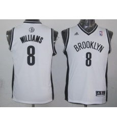 Nets #8 Deron Williams White Stitched Youth NBA Jersey