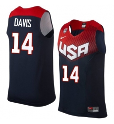 Men's Nike Team USA #14 Anthony Davis Swingman Navy Blue 2014 Dream Team Basketball Jersey