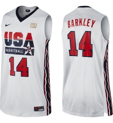 Men's Nike Team USA #14 Charles Barkley Swingman White 2012 Olympic Retro Basketball Jersey