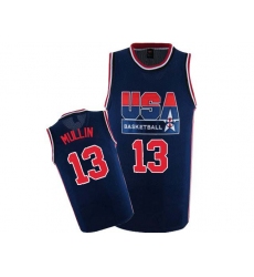 Men's Nike Team USA #13 Chris Mullin Swingman Navy Blue 2012 Olympic Retro Basketball Jersey