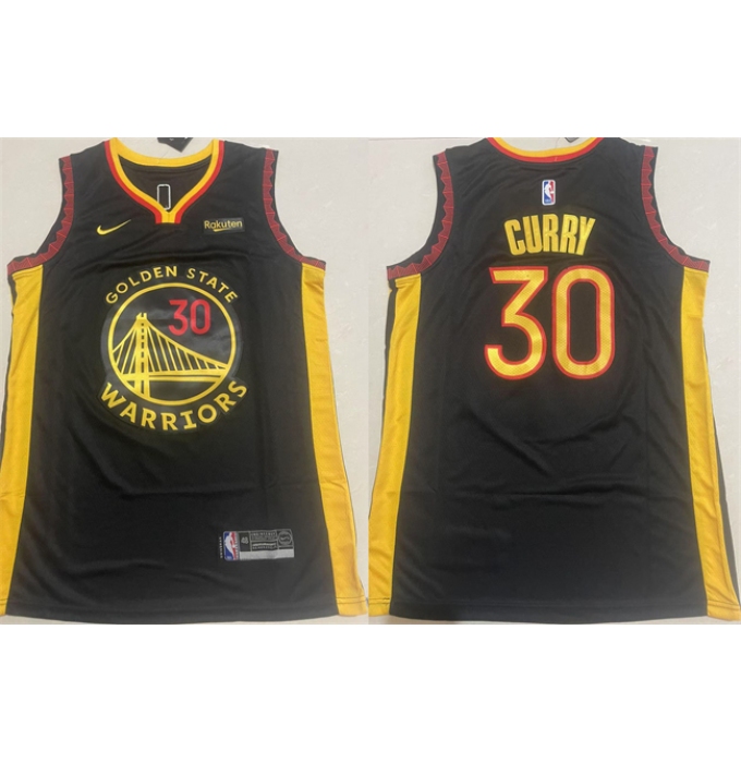 Men's Golden State Warriors #30 Stephen Curry Black Stitched Basketball Jersey