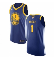 Men's Nike Golden State Warriors #1 JaVale McGee Authentic Royal Blue Road 2018 NBA Finals Bound NBA Jersey - Icon Edition