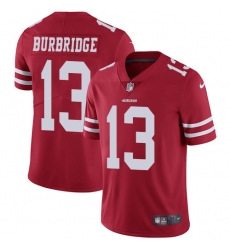 Youth Nike San Francisco 49ers #13 Aaron Burbridge Red Team Color Vapor Untouchable Limited Player NFL Jersey