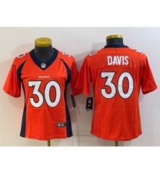 Women's Denver Broncos #30 Terrell Davis Orange 2022 Vapor Untouchable Stitched NFL Nike Limited Jersey