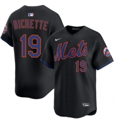 Men's New York Mets #19 Bo Bichette 2026 Black Limited Stitched Baseball Jersey