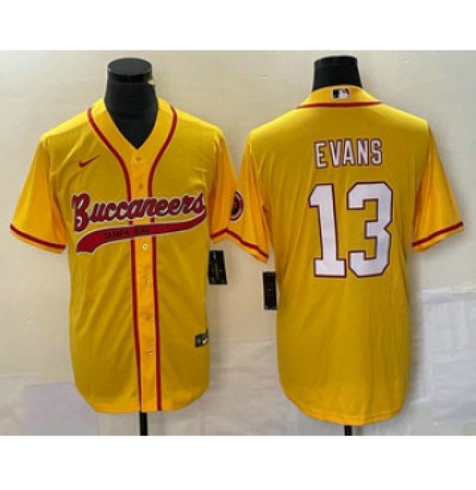 Men's Nike Tampa Bay Buccaneers #13 Mike Evans Gold Cool Base Stitched Baseball Jersey