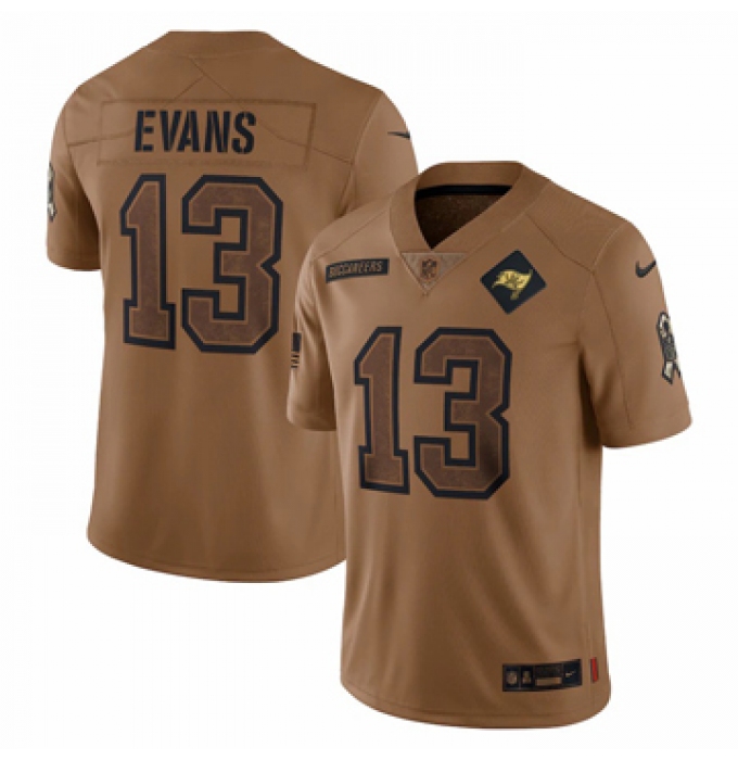Men's Tampa Bay Buccaneers #13 Mike Evans Nike Brown 2023 Salute To Service Limited Jersey