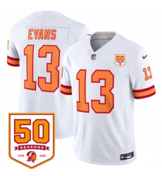 Men's Tampa Bay Buccaneers #13 Mike Evans White 2025 F.U.S.E. 50th Anniversary Vapor Untouchable Limited Football Stitched Jersey Men's Tampa Bay Buccaneers #13 Mike Evans White 2025 F.U.S.E. 50th Anniversary Vapor Untouchable Limited Football Stitched Jersey