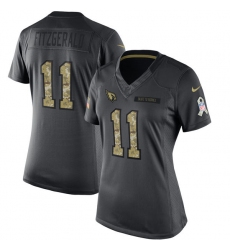 Women's Nike Arizona Cardinals #11 Larry Fitzgerald Limited Black 2016 Salute to Service NFL Jersey