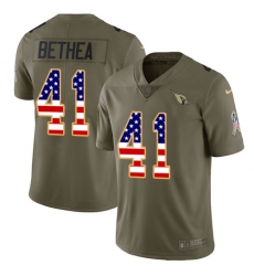 Youth Nike Arizona Cardinals #41 Antoine Bethea Limited Olive/USA Flag 2017 Salute to Service NFL Jersey