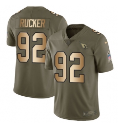 Youth Nike Arizona Cardinals #92 Frostee Rucker Limited Olive/Gold 2017 Salute to Service NFL Jersey