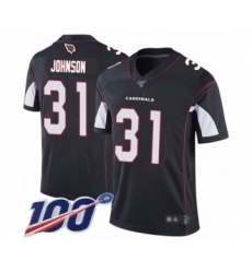 Men's Arizona Cardinals #31 David Johnson Black Alternate Vapor Untouchable Limited Player 100th Season Football Jersey