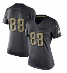 Women's Nike Dallas Cowboys #88 Dez Bryant Limited Black 2016 Salute to Service NFL Jersey