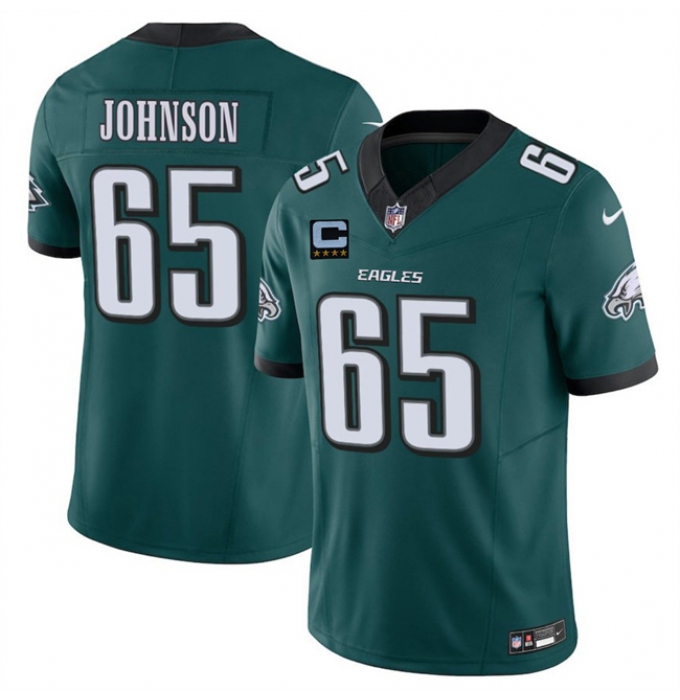 Men's Philadelphia Eagles #65 Lane Johnson Green 2025 F.U.S.E. With 4-Star C Vapor Untouchable Limited Stitched Football Jersey