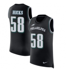 Men's Nike Philadelphia Eagles #58 Jordan Hicks Limited Black Rush Player Name & Number Tank Top NFL Jersey