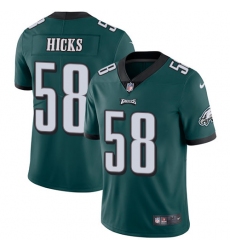 Men's Nike Philadelphia Eagles #58 Jordan Hicks Midnight Green Team Color Vapor Untouchable Limited Player NFL Jersey