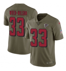 Youth Nike Atlanta Falcons #33 Blidi Wreh-Wilson Limited Olive 2017 Salute to Service NFL Jersey
