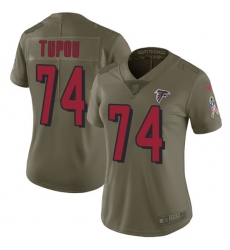Women's Nike Atlanta Falcons #74 Tani Tupou Limited Olive 2017 Salute to Service NFL Jersey