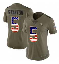 Women's Nike Arizona Cardinals #5 Drew Stanton Limited Olive/USA Flag 2017 Salute to Service NFL Jersey