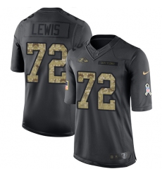 Youth Nike Baltimore Ravens #72 Alex Lewis Limited Black 2016 Salute to Service NFL Jersey
