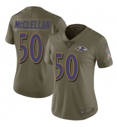 Women's Nike Baltimore Ravens #50 Albert McClellan Limited Olive 2017 Salute to Service NFL Jersey