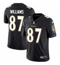 Men's Nike Baltimore Ravens #87 Maxx Williams Black Alternate Vapor Untouchable Limited Player NFL Jersey
