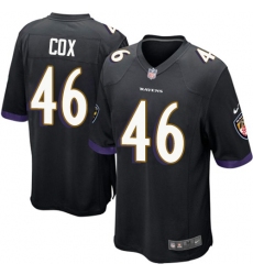 Men's Nike Baltimore Ravens #46 Morgan Cox Game Black Alternate NFL Jersey