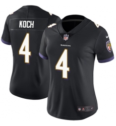 Women's Nike Baltimore Ravens #4 Sam Koch Black Alternate Vapor Untouchable Limited Player NFL Jersey