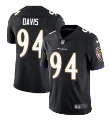 Men's Nike Baltimore Ravens #94 Carl Davis Black Alternate Vapor Untouchable Limited Player NFL Jersey