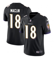 Youth Nike Baltimore Ravens #18 Jeremy Maclin Black Alternate Vapor Untouchable Limited Player NFL Jersey