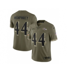 Men's Baltimore Ravens #44 Marlon Humphrey 2022 Olive Salute To Service Limited Stitched Jersey