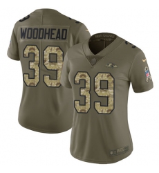 Women's Nike Baltimore Ravens #39 Danny Woodhead Limited Olive/Camo Salute to Service NFL Jersey