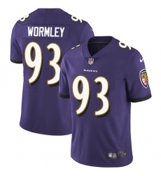 Men's Nike Baltimore Ravens #93 Chris Wormley Purple Team Color Vapor Untouchable Limited Player NFL Jersey