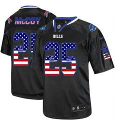 Men's Nike Buffalo Bills #25 LeSean McCoy Elite Black USA Flag Fashion NFL Jersey
