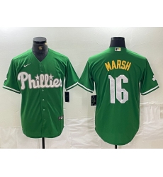 Men's Philadelphia Phillies #16 Brandon Marsh Green 2024 City Connect Stitched Jersey