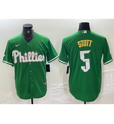 Men's Philadelphia Phillies #5 Bryson Stott Green 2024 City Connect Stitched Jersey
