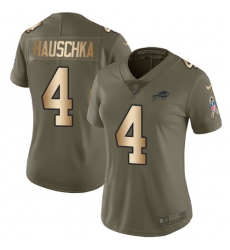 Women's Nike Buffalo Bills #4 Stephen Hauschka Limited Olive/Gold 2017 Salute to Service NFL Jersey