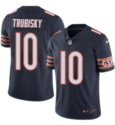 Youth Nike Chicago Bears #10 Mitchell Trubisky Navy Blue Team Color Vapor Untouchable Limited Player NFL Jersey