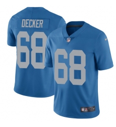 Men's Nike Detroit Lions #68 Taylor Decker Limited Blue Alternate Vapor Untouchable NFL Jersey