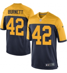 Men's Nike Green Bay Packers #42 Morgan Burnett Game Navy Blue Alternate NFL Jersey