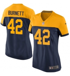 Women's Nike Green Bay Packers #42 Morgan Burnett Limited Navy Blue Alternate NFL Jersey